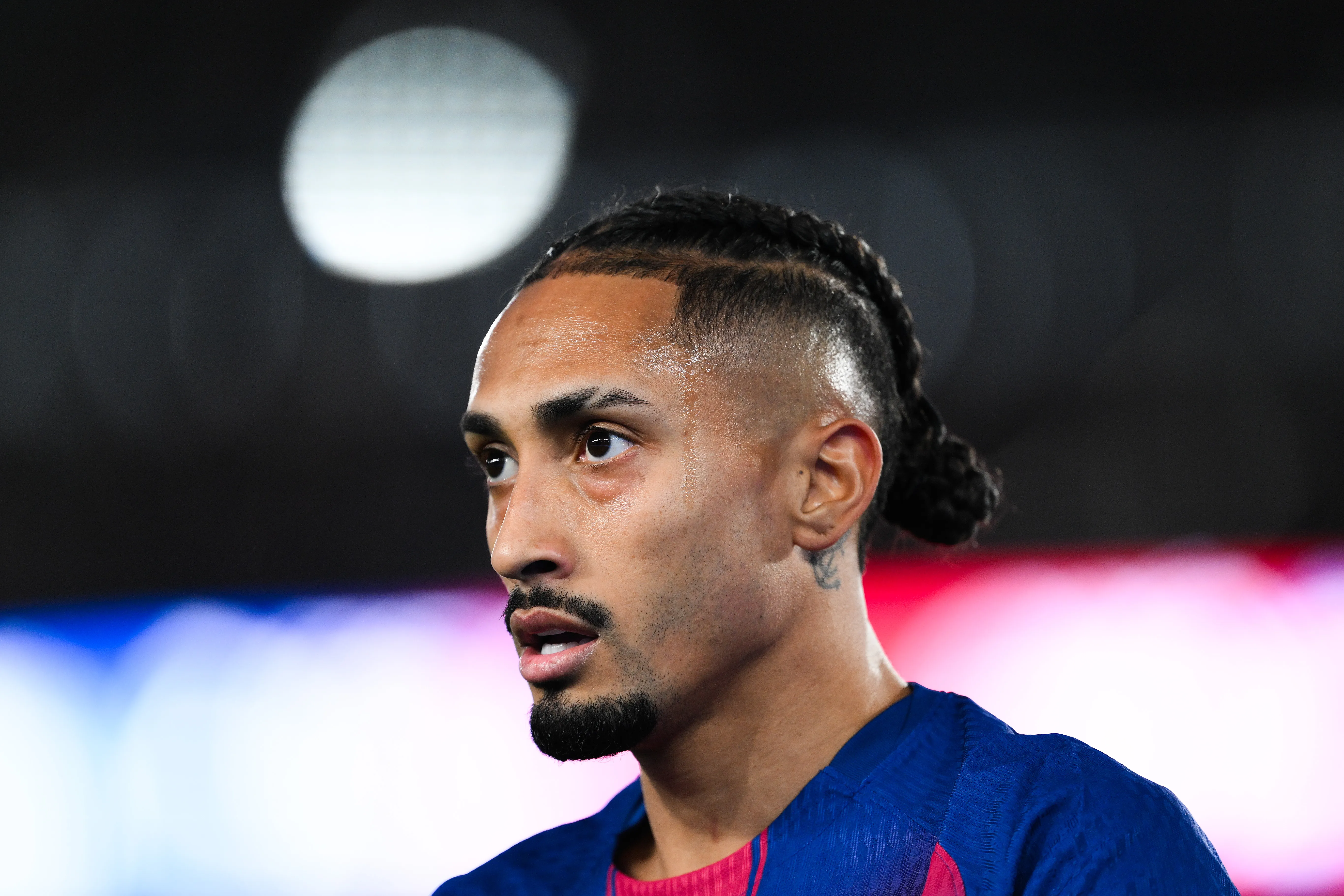 BARCELONA, SPAIN – NOVEMBER 29: Raphinha of FC Barcelona looks on during the LaLiga EA Sports match between FC Barcelona and Deportivo Alaves at Spotify Camp Nou on November 29, 2025 in Barcelona, Spain. (Photo by David Ramos/Getty Images)