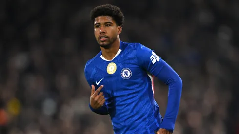 Andrey Santos of Chelsea looks on during the Premier League match between Fulham and Chelsea at Craven Cottage on January 07, 2026 in London, England.