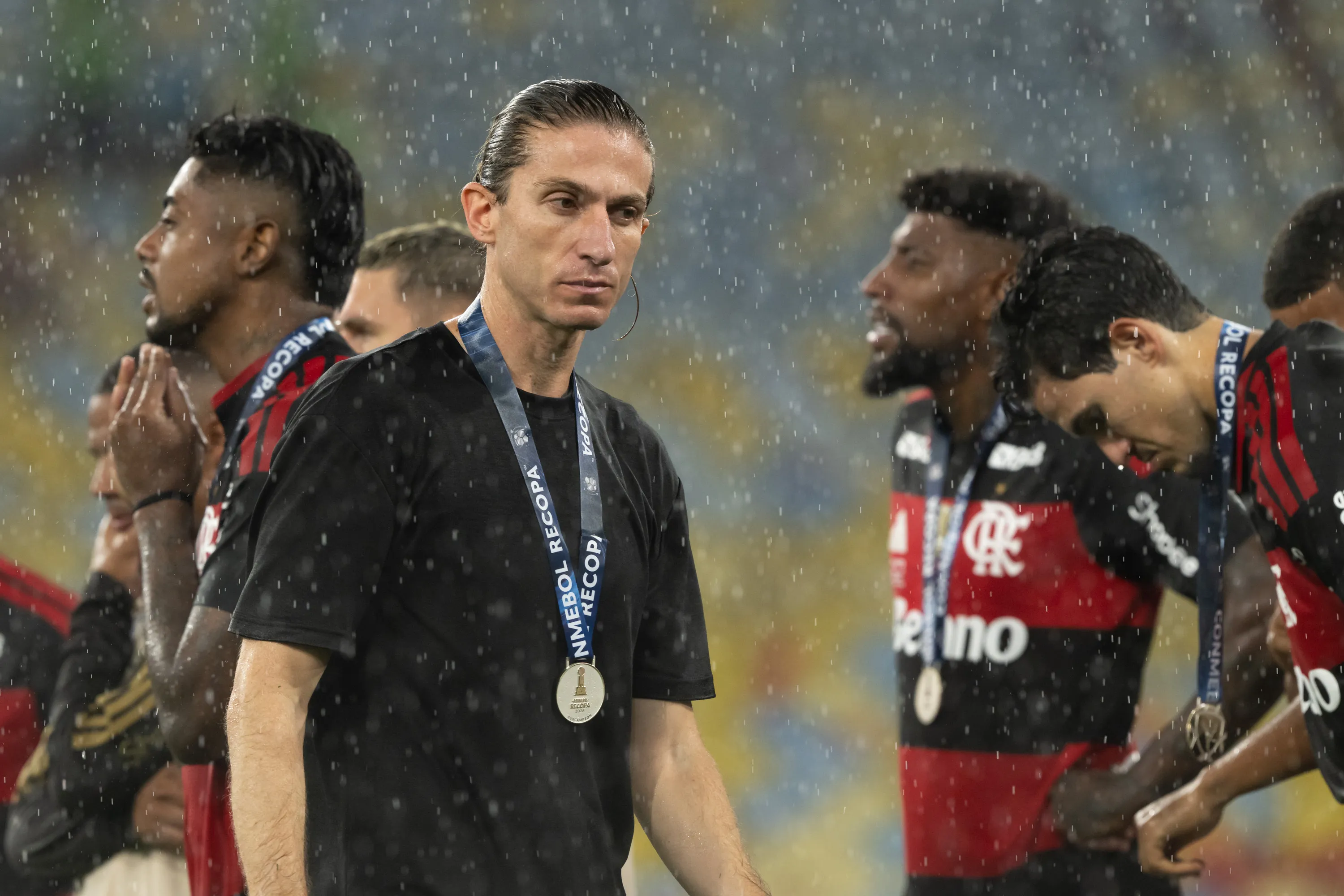 Filipe Luis tecnico do Flamengo apos partida contra o Lanus no estadio Maracana pelo campeonato Recopa Sul-Americana 2026. Foto: Jorge Rodrigues/AGIF