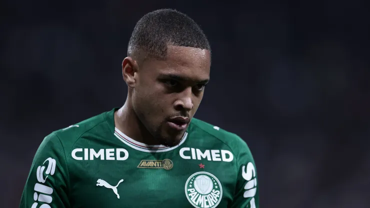 Vitor Roque jogador do Palmeiras durante partida contra o Corinthians no estadio Arena Corinthians pelo campeonato Paulista 2026. Foto: Marcello Zambrana/AGIF