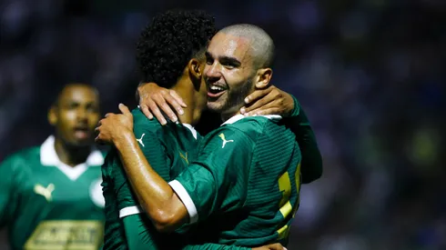 Figueiredo jogador do Palmeiras comemora seu gol durante partida contra o Nautico-RR no estadio Arena Barueri pelo campeonato Copa Sao Paulo 2025.