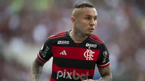 Everton Cebolinha jogador do Flamengo durante partida contra o Atletico-GO no estadio Maracana pelo campeonato Brasileiro A 2024.
