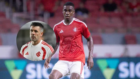 Félix Torres jogador do Internacional durante partida contra o Athletico-PR/Paulo Pezzolano técnico do Internacional (Imagem: Maxi Franzoi/AGIF/Jota Erre/AGIF)