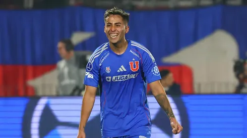 Lucas Assadi comemora gol marcado pela LAU em partida da Copa Sul-Americana. (Photo by Marcelo Hernandez/Getty Images)