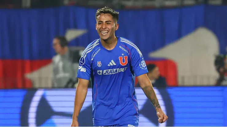 Lucas Assadi comemora gol marcado pela LAU em partida da Copa Sul-Americana. (Photo by Marcelo Hernandez/Getty Images)