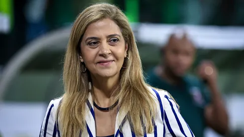Leila Pereira presidente do Palmeiras antes de partida contra o Ceará no estádio Arena Allianz Parque pelo campeonato Copa Do Brasil 2025. Foto: Fabio Giannelli/AGIF