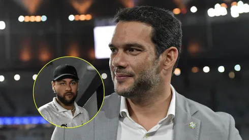 Samir Xaud presidente da CBF visto antes da partida entre Vasco e Fluminense/Neymar Jr jogador do Santos durante partida contra o São Paulo (Imagem: Thiago Ribeiro/AGIF/Jota Erre/AGIF)