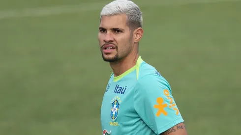 Bruno Guimarães durante treinamento da Seleção Brasileira.