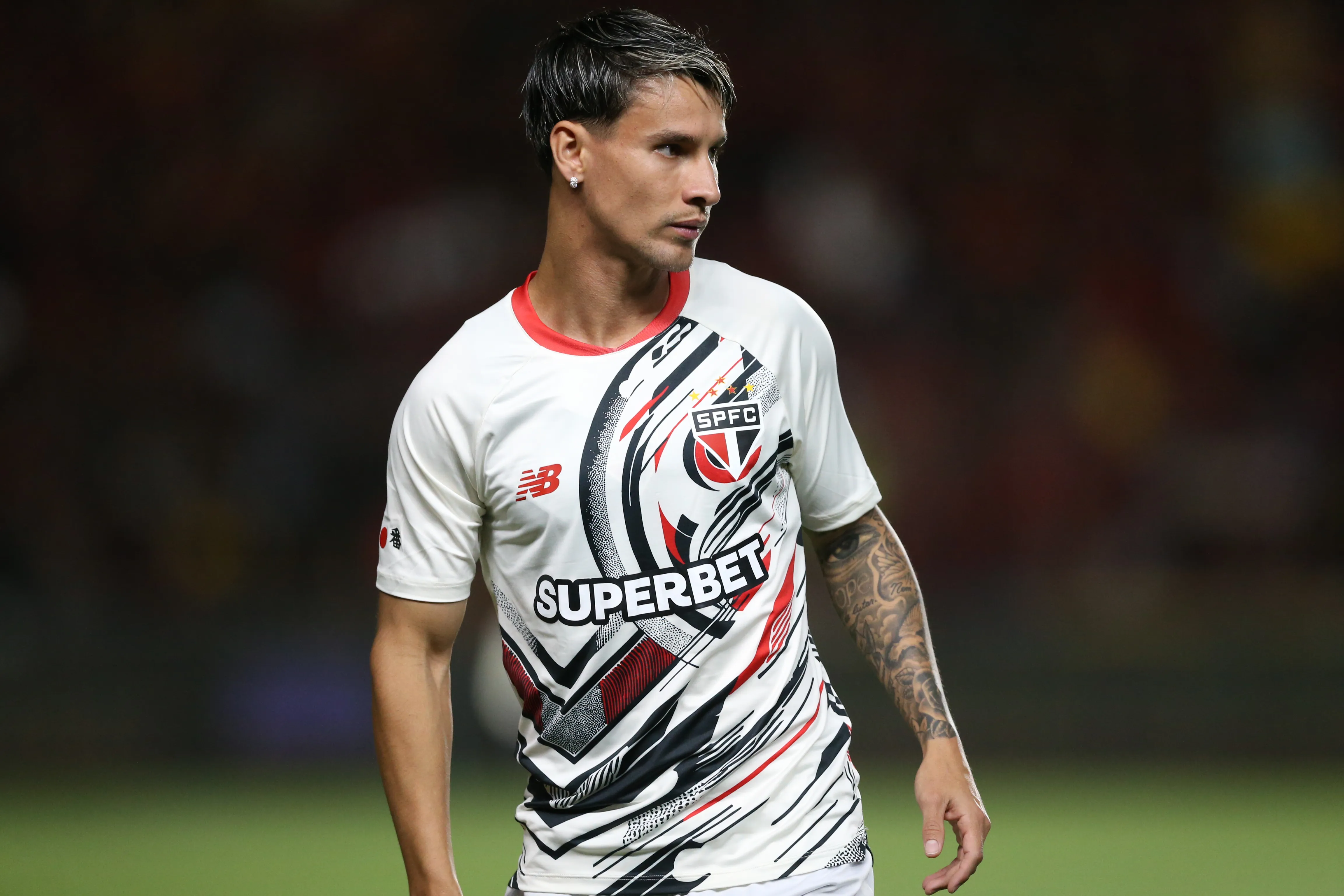 PE – RECIFE – 16/08/2025 – BRASILEIRO A 2025, SPORT X SAO PAULO – Ferreirinha jogador do Sao Paulo durante a partida entre Sport e Sao Paulo na Ilha do Retiro em Recife (PE), pelo Campeonato Brasileiro da Serie A 2025. Foto: Marlon Costa/AGIF