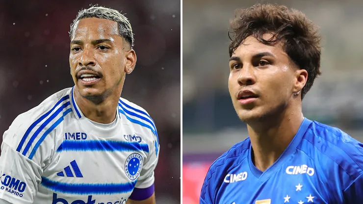 Fotos: Gilson Lobo/AGIF e Thiago Ribeiro/AGIF - Matheus Pereira e Kaio Jorge, jogadores do Cruzeiro.