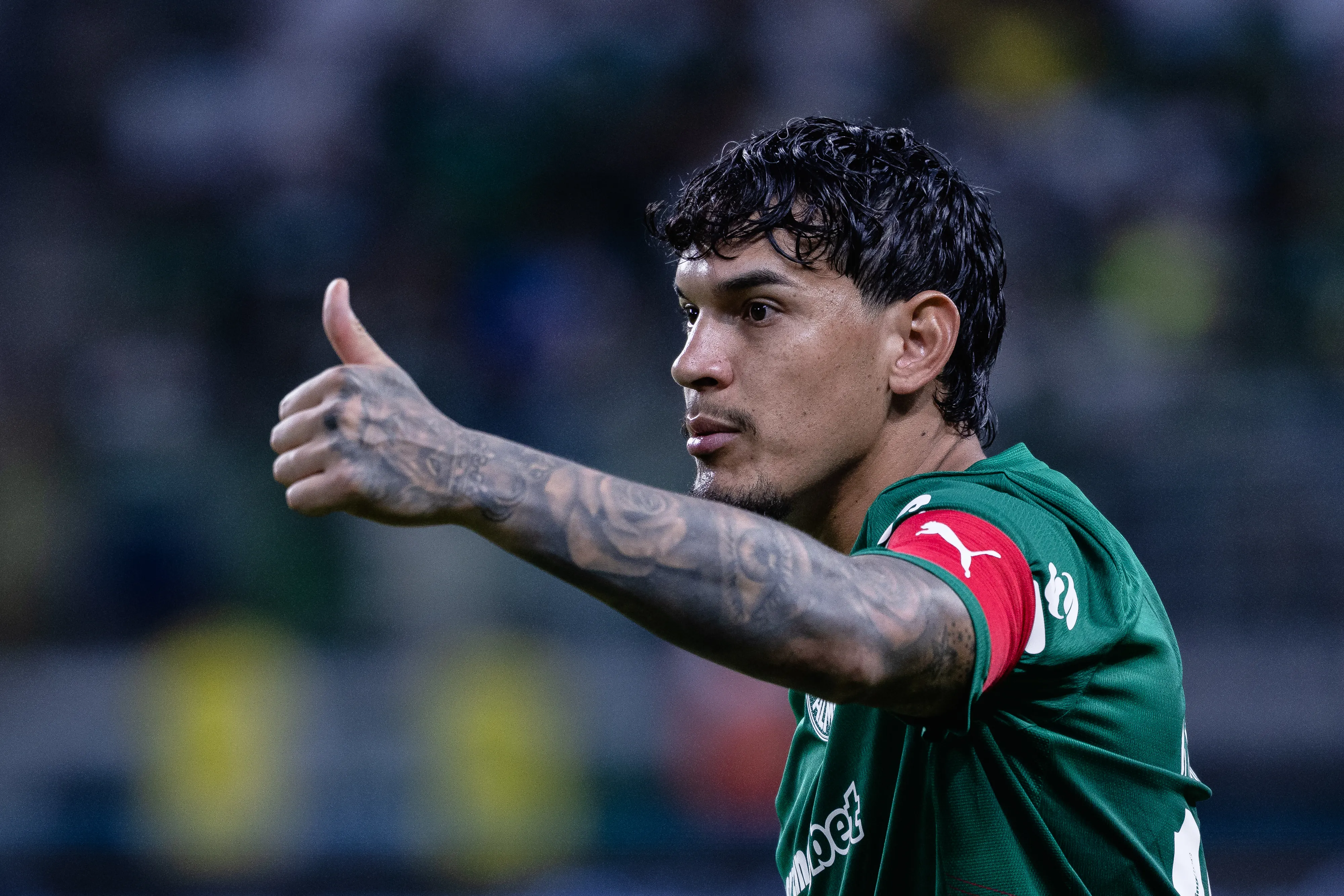 Gustavo Gomez jogador do Palmeiras durante partida contra o Mirassol no estadio Arena Allianz Parque pelo campeonato Brasileiro A 2026. Foto: Ettore Chiereguini/AGIF