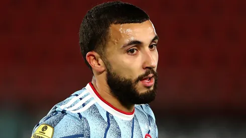 Zakaria Labyad durante partida pelo Ajax, da Holanda.