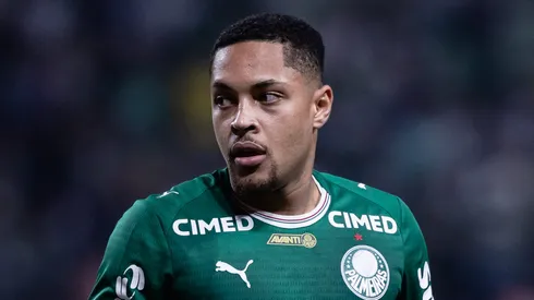 Vitor Roque jogador do Palmeiras durante partida contra o Botafogo no estadio Arena Allianz Parque pelo campeonato Brasileiro A 2026. Foto: Ettore Chiereguini/AGIF