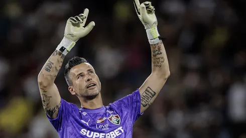 Fábio jogador do Fluminense comemora classificação para a final do Carioca durante partida contra o Vasco no estádio Maracanã pelo campeonato Carioca 2026. Foto: Andre Mourao/AGIF