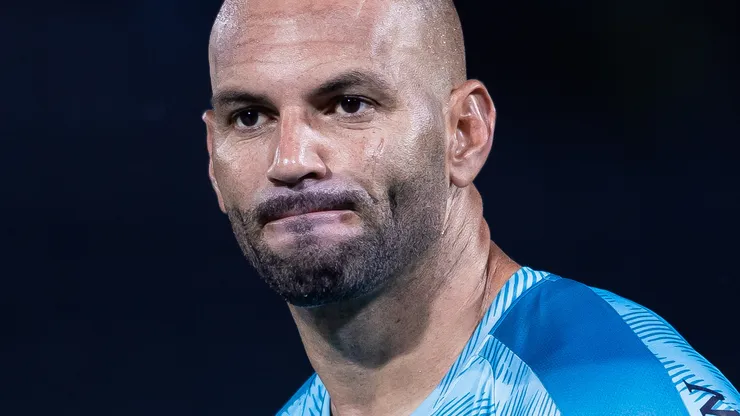 Weverton goleiro do Grêmio durante partida contra o Palmeiras no estádio Arena Barueri pelo campeonato Brasileiro A 2026. Foto: Ettore Chiereguini/AGIF