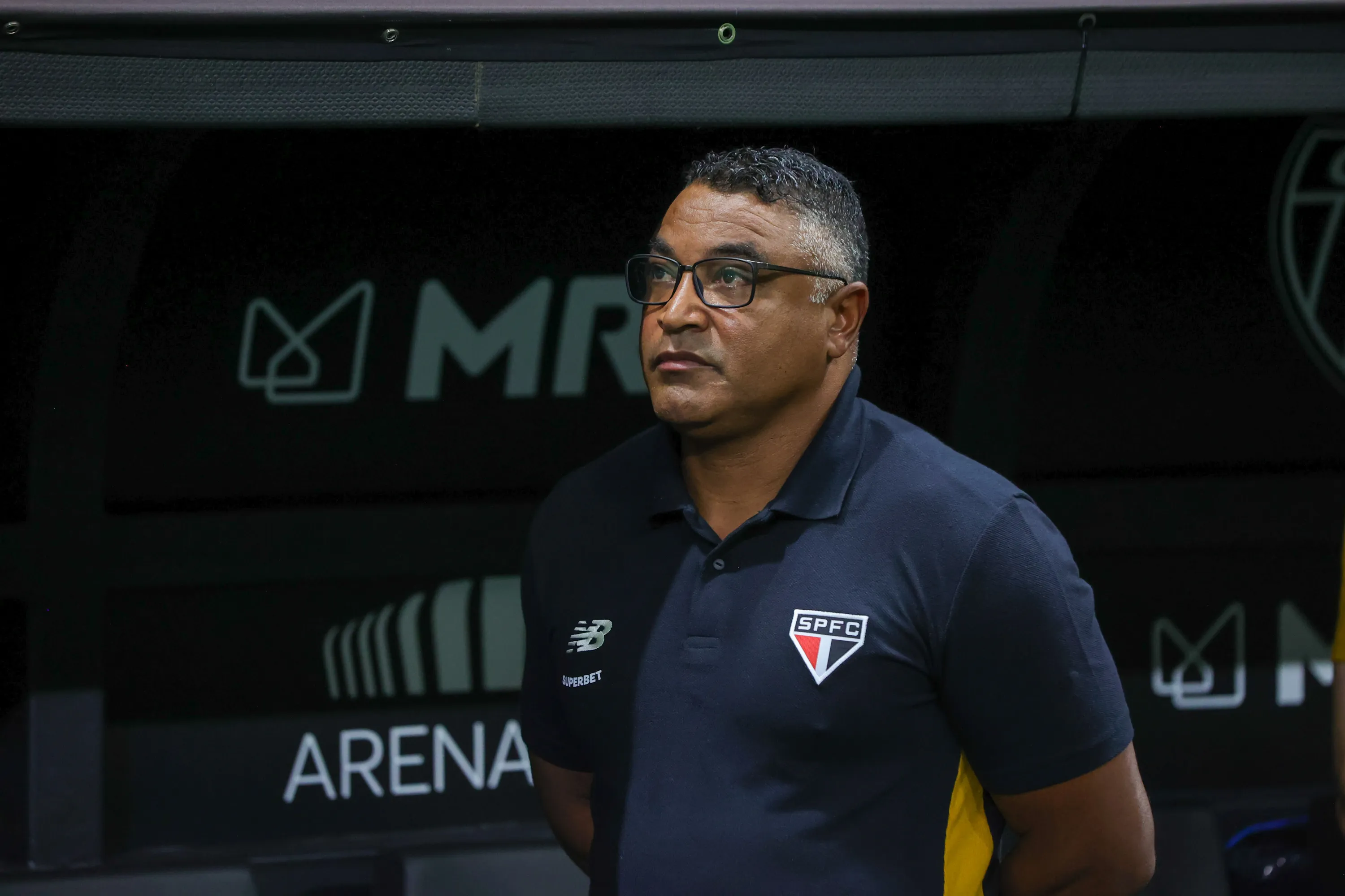 Roger Machado tecnico do Sao Paulo durante partida contra o Atletico-MG no estadio Arena MRV pelo campeonato Brasileiro A 2025. Foto: Gilson Lobo/AGIF