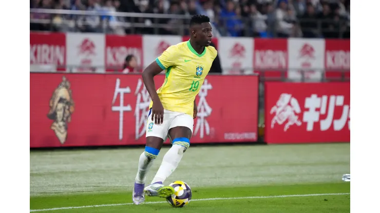 CHOFU, JAPAN - OCTOBER 14: Luiz Henrique of Brazil in action during the international friendly match between Japan and Brazil at Tokyo Stadium on October 14, 2025 in Chofu, Tokyo, Japan. (Photo by Koji Watanabe/Getty Images)