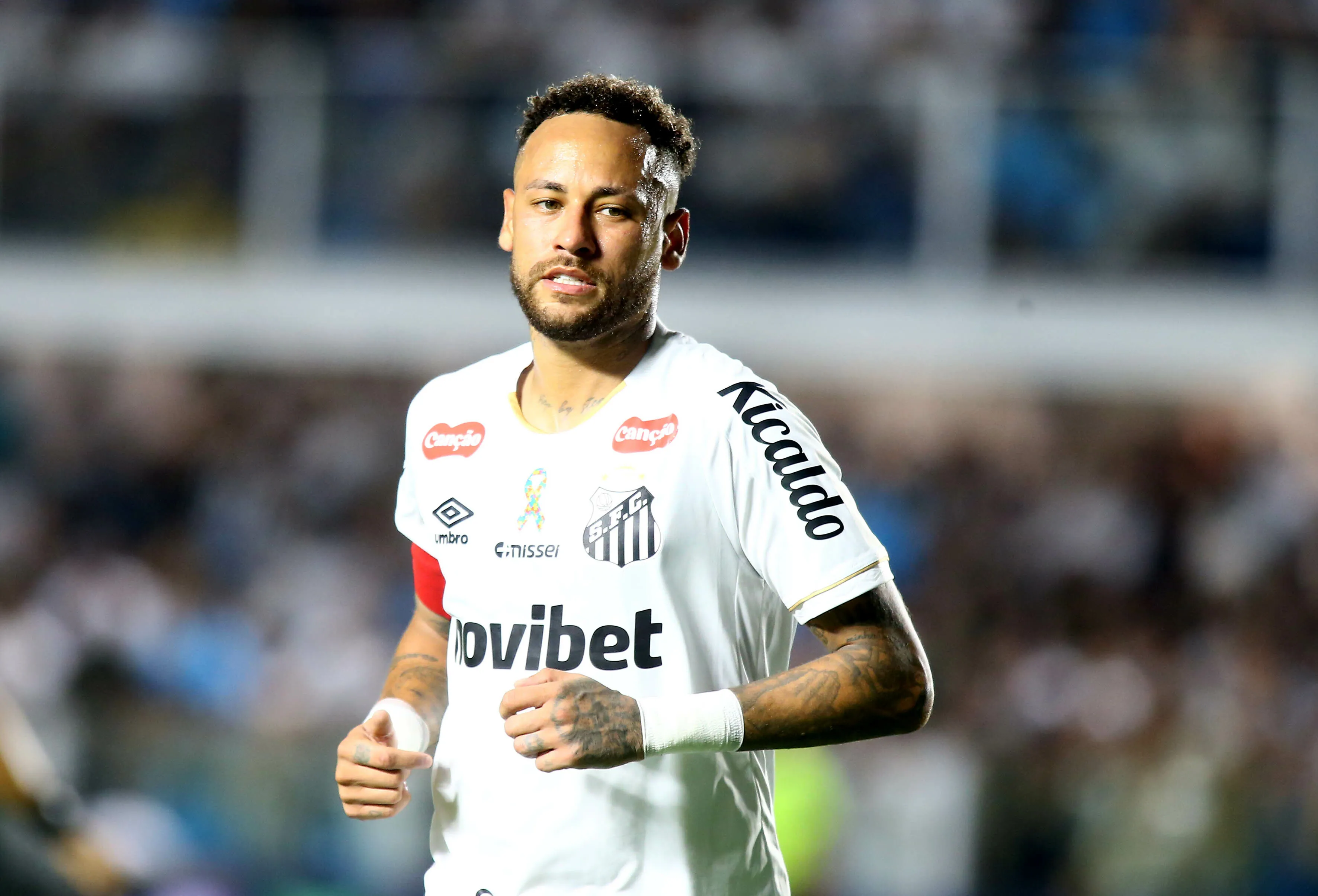 Neymar jogador do Santos durante partida contra o Remo no estadio Vila Belmiro pelo campeonato Brasileiro A 2026. Foto: Mauricio De Souza/AGIF