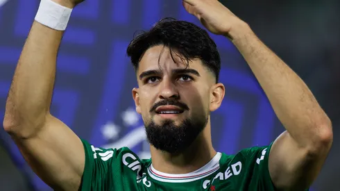 Flaco Lopez jogador do Palmeiras durante partida contra o Gremio no estadio Arena Barueri pelo campeonato Brasileiro A 2026. Foto: Marcello Zambrana/AGIF