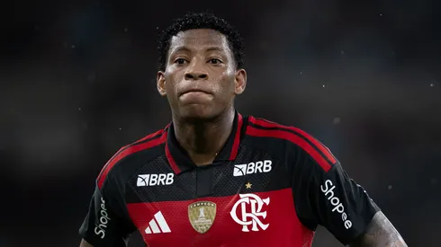 Plata jogador do Flamengo durante partida contra o Madureira no estadio Maracana pelo campeonato Carioca 2026. Foto: Jorge Rodrigues/AGIF