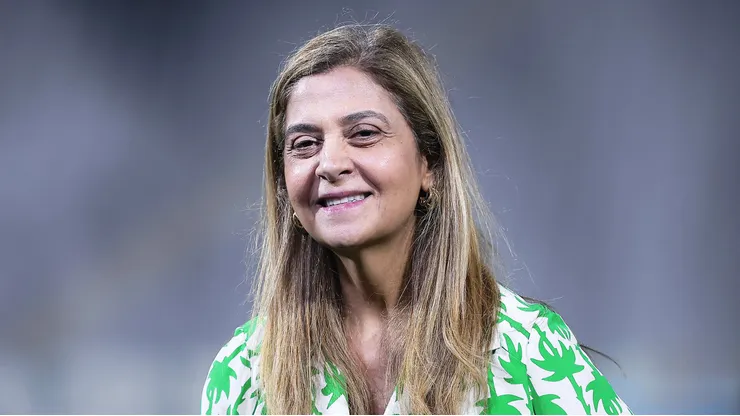 Leila Pereira presidente do Palmeiras durante partida contra o Gremio no estadio Arena Barueri pelo campeonato Brasileiro A 2026. Foto: Ettore Chiereguini/AGIF