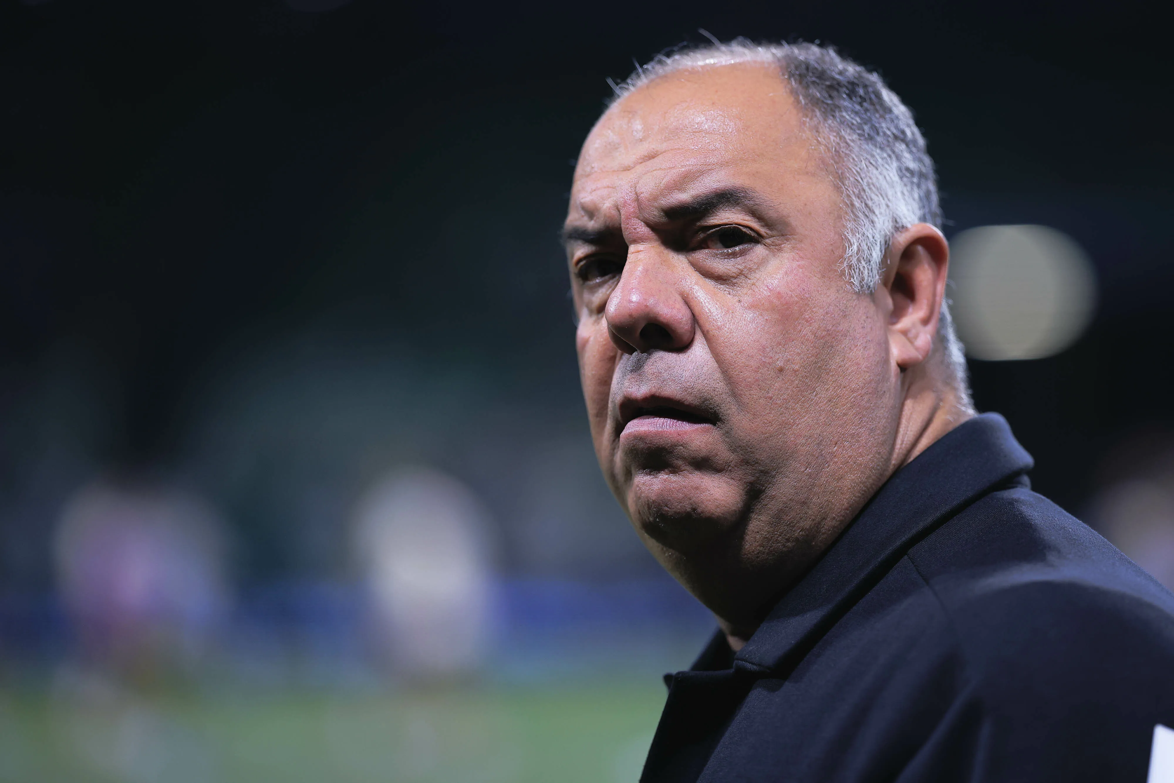 Marcos Braz durante partida contra o Palmeiras no estadio Arena Allianz Parque pelo na Copa do Brasil de 2024. Foto: Ettore Chiereguini/AGIF