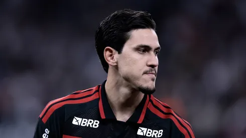 Pedro jogador do Flamengo durante partida contra o Corinthians no estadio Arena Corinthians pelo campeonato Brasileiro A 2026. Foto: Marcello Zambrana/AGIF