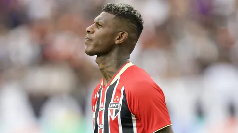 Arboleda jogador do Sao Paulo durante partida contra o Corinthians no estadio Arena Corinthians pelo campeonato Paulista 2026.