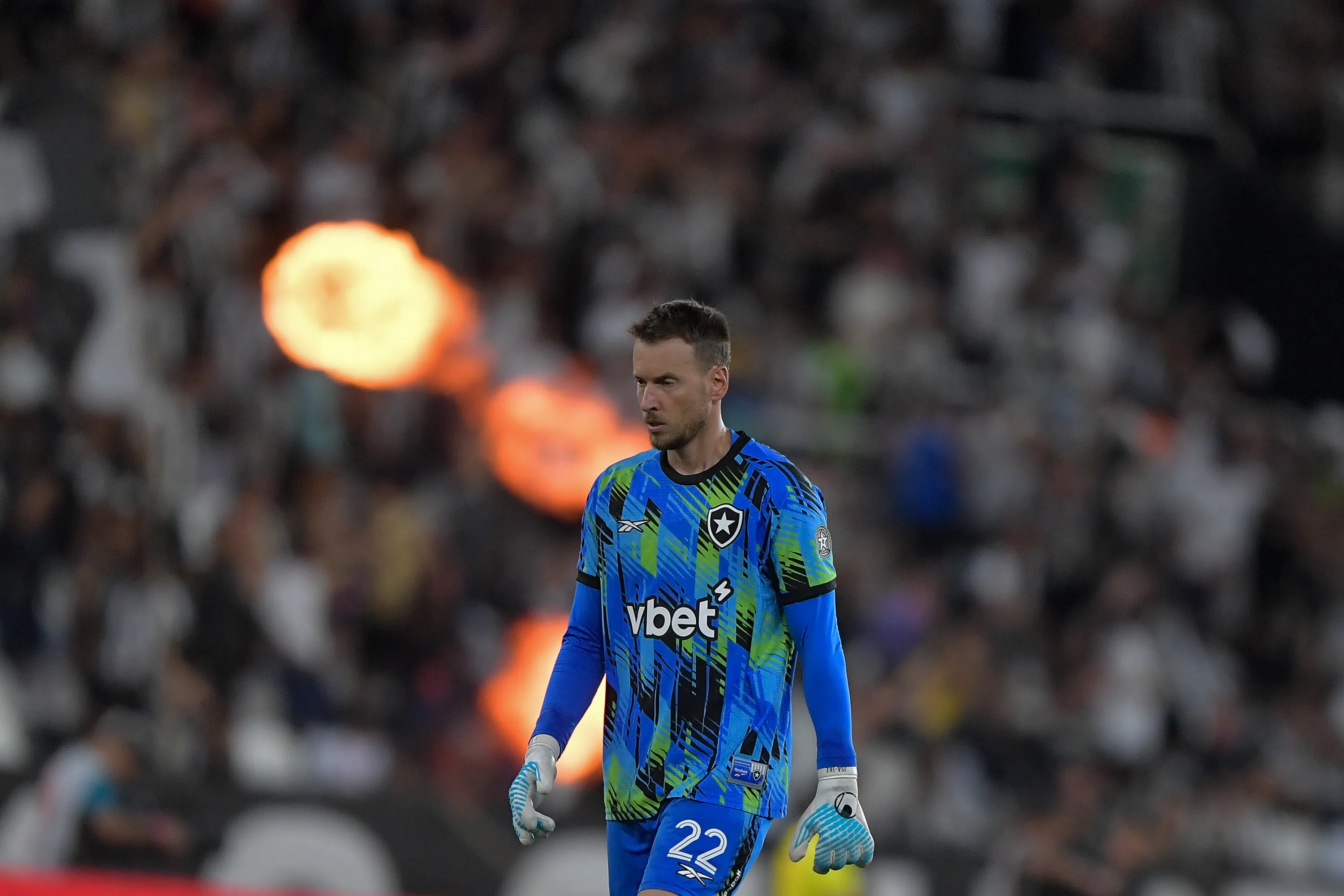 Neto goleiro do Botafogo durante partida contra o Flamengo no estadio Engenhao pelo campeonato Carioca 2026. Foto: Thiago Ribeiro/AGIF