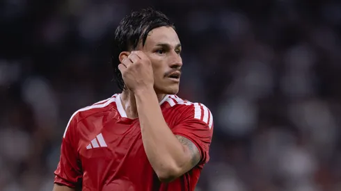 Bernabei jogador do Internacional durante partida contra o Corinthians no estadio Arena Corinthians pelo campeonato Brasileiro A 2026. Foto: Ettore Chiereguini/AGIF
