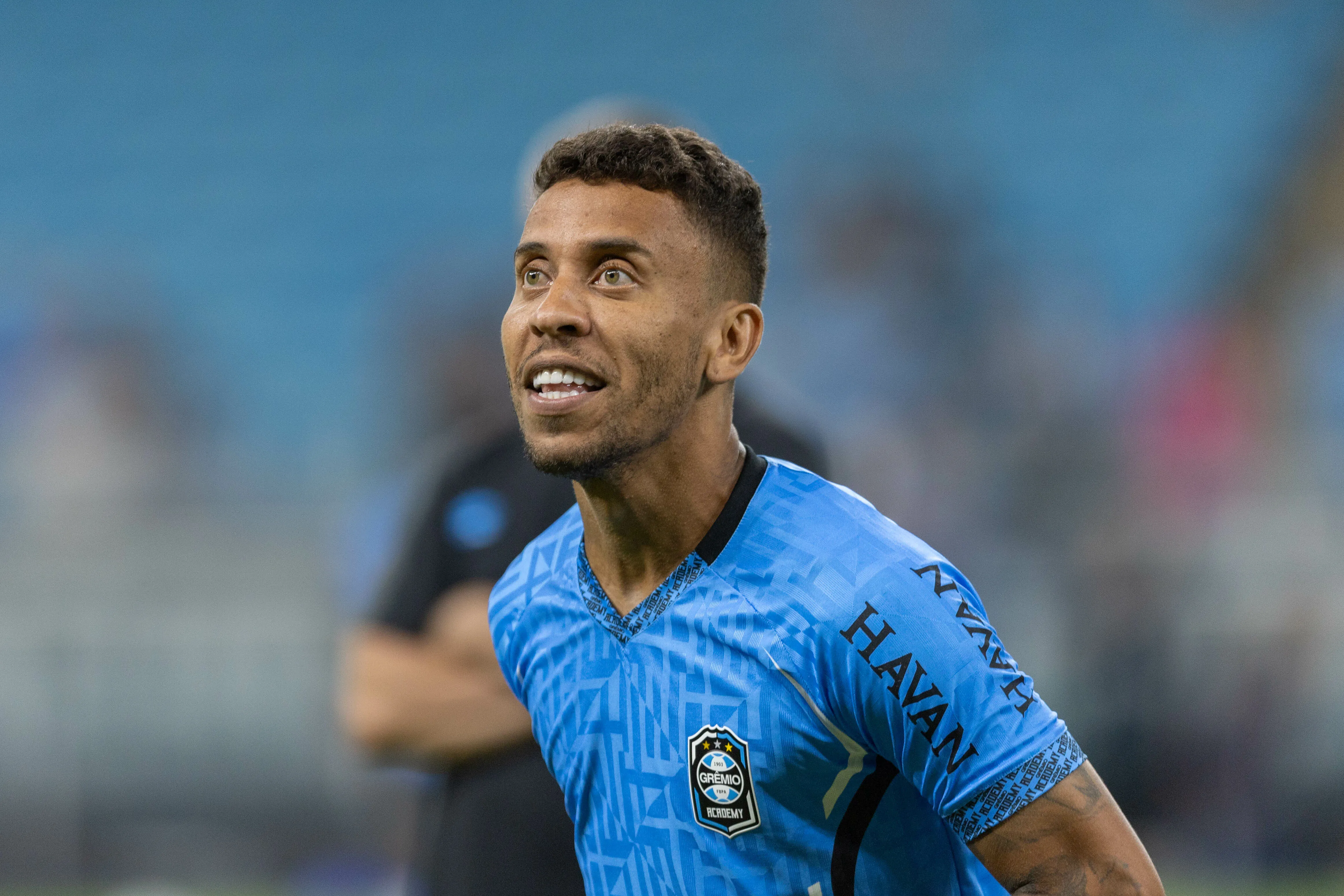 RS – PORTO ALEGRE – 12/03/2026 – BRASILEIRO A 2026, GREMIO X BRAGANTINO – Marcos Rocha jogador do Gremio durante partida contra o Bragantino no estadio Arena do Gremio pelo campeonato Brasileiro A 2026. Foto: Liamara Polli/AGIF
