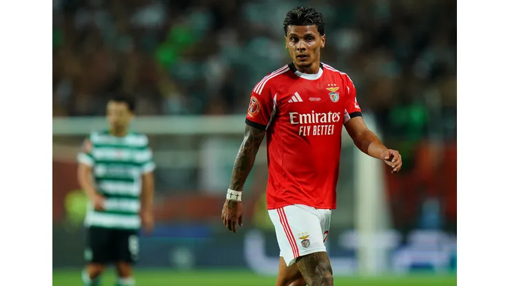 FARO, PORTUGAL - JULY 31: New signing Richard Rios of SL Benfica during the Portuguese Super Cup match between Sporting CP and SL Benfica at Estadio Algarve on July 31, 2025 in Faro, Portugal. (Photo by Gualter Fatia/Getty Images)