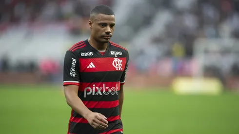 De La Cruz jogador do Flamengo durante partida contra o Corinthians no estadio Arena Corinthians pelo campeonato Copa Do Brasil 2024.