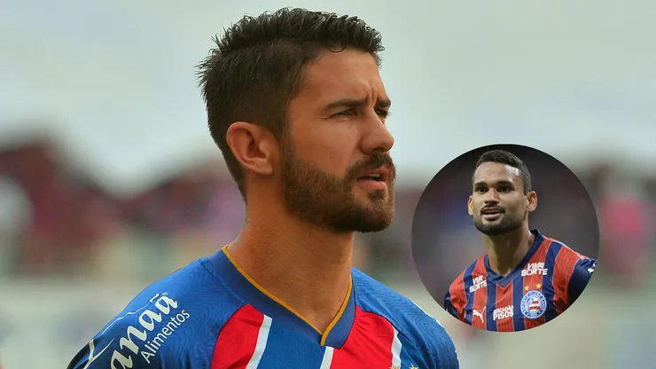 Everaldo, jogador do Bahia durante partida contra o Corinthians/Willian José jogador do Bahia comemora seu gol durante partida contra o Bragantino (Imagem: Walmir Cirne/AGIF/Jhony Pinho/AGIF)