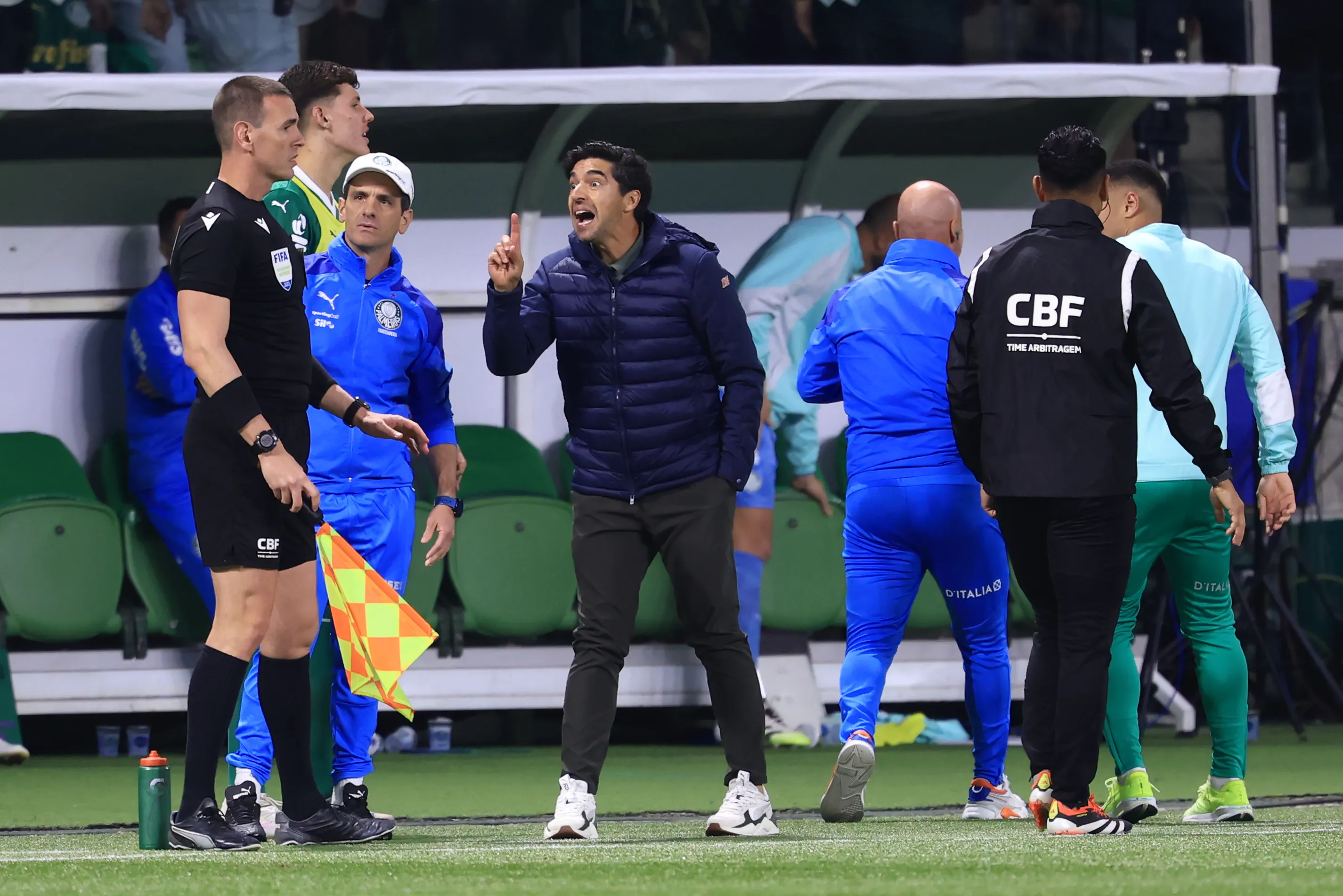 SP – SAO PAULO – 06/08/2025 – COPA DO BRASIL 2025, PALMEIRAS X CORINTHIANS – Abel Ferreira tecnico do Palmeiras durante partida contra o Corinthians no estadio Arena Allianz Parque pelo campeonato Copa Do Brasil 2025. Foto: Marcello Zambrana/AGIF