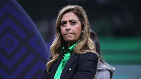 Leila Pereira presidente do Palmeiras durante partida contra o Santos no estadio Arena Allianz Parque pelo campeonato Brasileiro A 2025. Foto: Ettore Chiereguini/AGIF