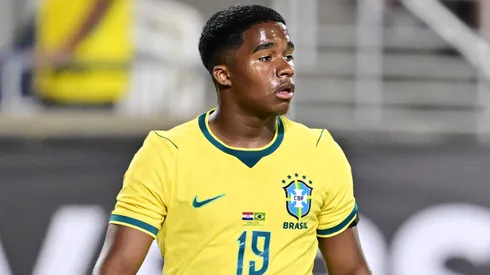 Endrick durante amistoso entre Brasil e Croácia.
