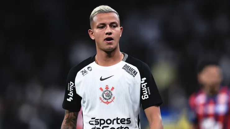 Kayke jogador do Corinthians durante partida contra o Bahia no estádio Arena Corinthians pelo campeonato Brasileiro A 2025. Foto: Ettore Chiereguini/AGIF