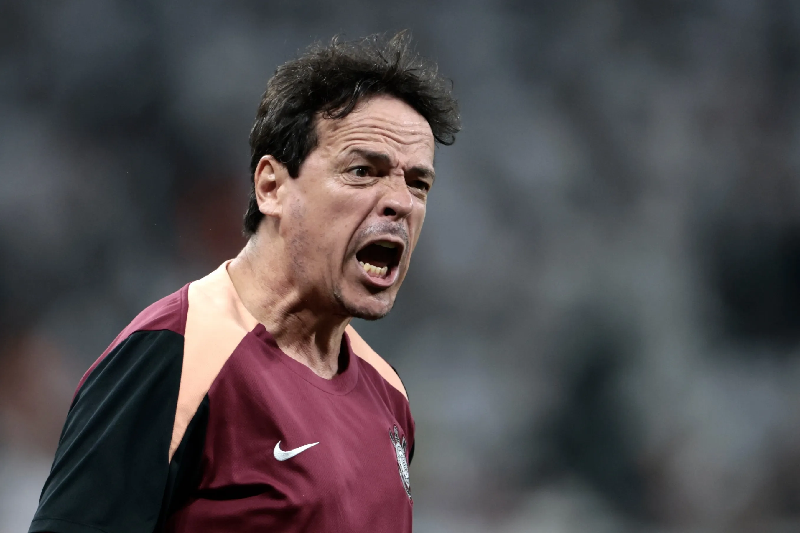 Fernando Diniz durante partida contra o Palmeiras no Campeonato Brasileiro de 2026. Foto: Marcello Zambrana/AGIF