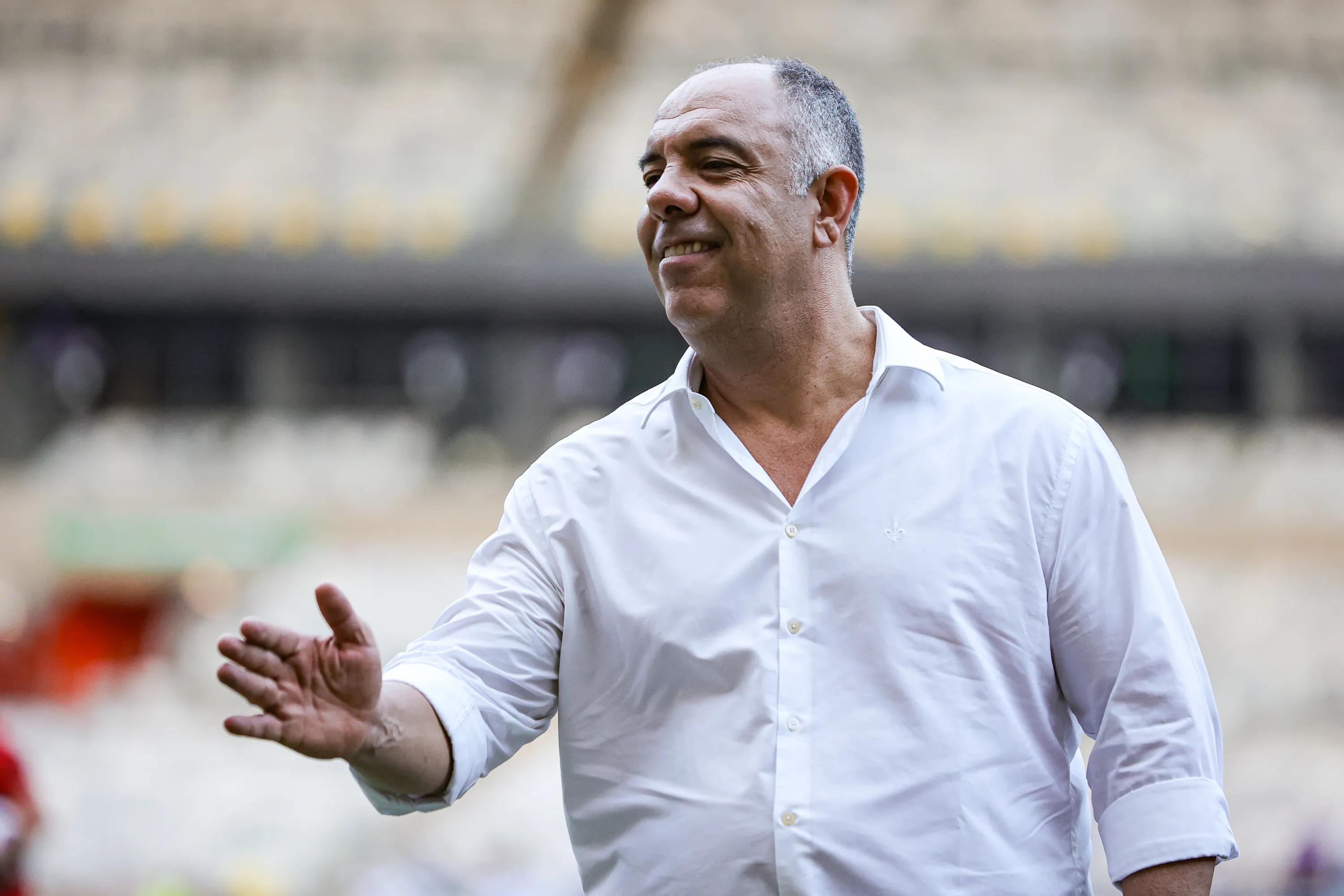 MG – BELO HORIZONTE – 19/10/2023 – BRASILEIRO A 2023, CRUZEIRO X FLAMENGO – Marcos Braz vice presidente do Flamengo durante partida contra o Cruzeiro no estadio Mineirao pelo campeonato Brasileiro A 2023. Foto: Gilson Lobo/AGIF