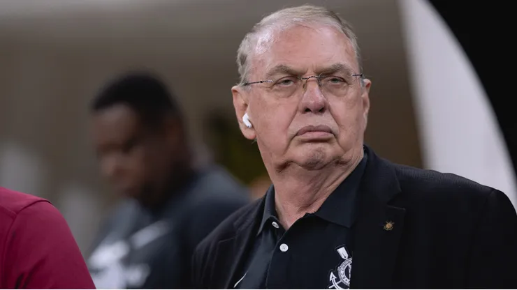 Osmar Stabile presidente do Corinthians durante partida contra o Internacional no estadio Arena Corinthians pelo campeonato Brasileiro A 2026. Foto: Ettore Chiereguini/AGIF