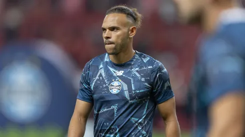 Braithwaite jogador do Gremio durante partida contra o Internacional no estadio Beira-Rio pelo campeonato Brasileiro A 2026. Foto: Liamara Polli/AGIF