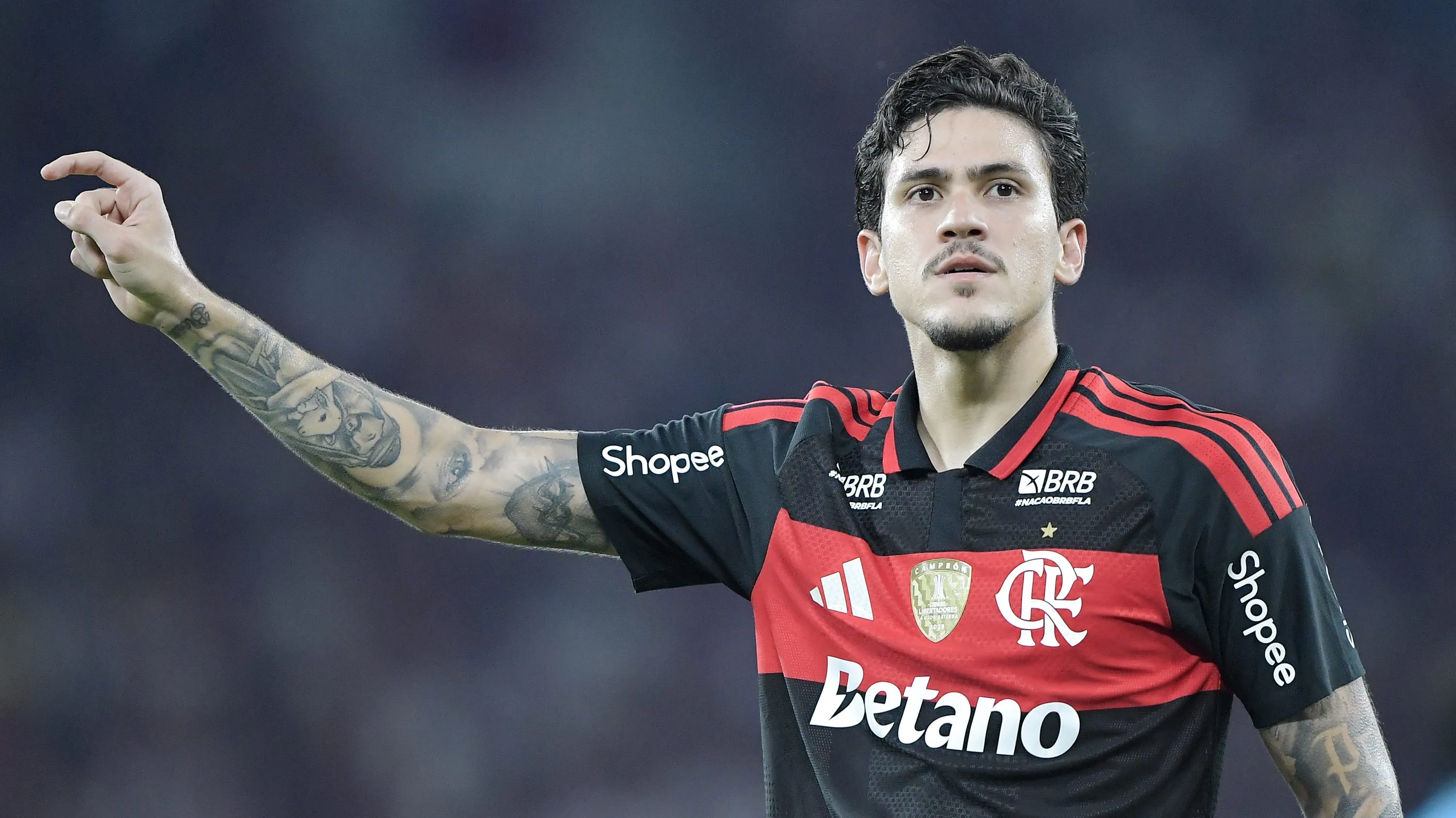 Pedro em campo pelo Flamengo. Foto: Thiago Ribeiro/AGIF