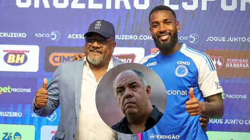 Gérson jogador do Cruzeiro e seu pai Marcão/Marcos Braz dirigente do Flamengo durante partida contra o América (Imagem: Gilson Lobo/AGIF/ Thiago Ribeiro/AGIF)