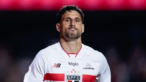 Calleri jogador do Sao Paulo comemora seu gol durante partida contra o Cruzeiro no estadio Morumbi pelo campeonato Brasileiro A 2026. Foto: Marcello Zambrana/AGIF