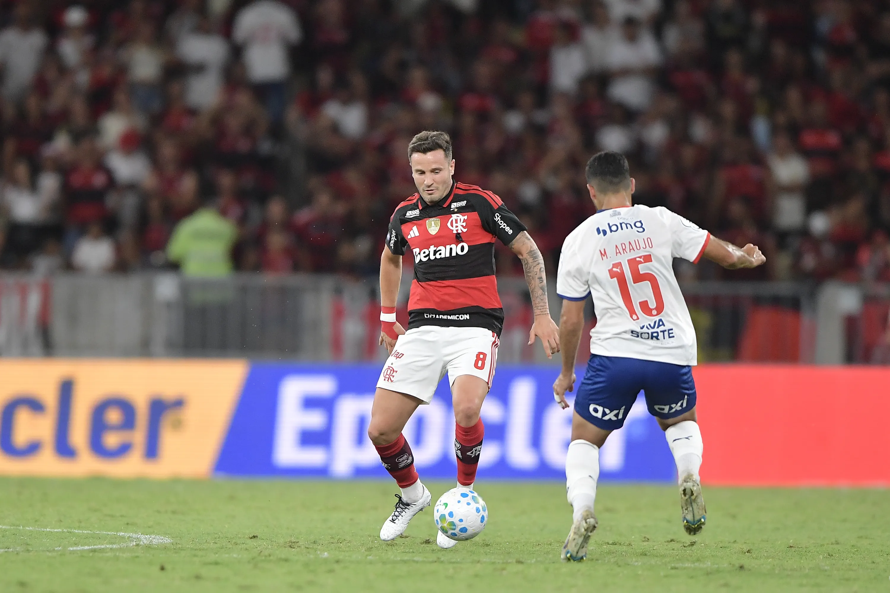 Saul jogador do Flamengo durante partida contra o Bahia no estadio Maracana pelo campeonato Brasileiro A 2026. Foto: Thiago Ribeiro/AGIF