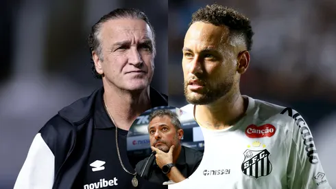 dirigente Alexandre Mattos fala aos jornalistas durante apresentacao oficial/ Neymar jogador do Santos durante partida contra o Atletico-MG / Cuca tecnico do Santos durante partida contra o Atletico-MG (Imagem: Marcello Zambrana/AGIF/ Mauricio De Souza/AGIF)