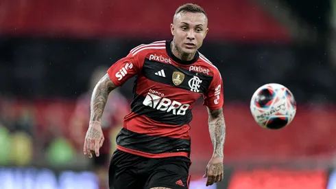 Everton Cebolinha jogador do Flamengo durante partida contra o Boavista no estadio Maracana pelo campeonato Carioca 2023.
