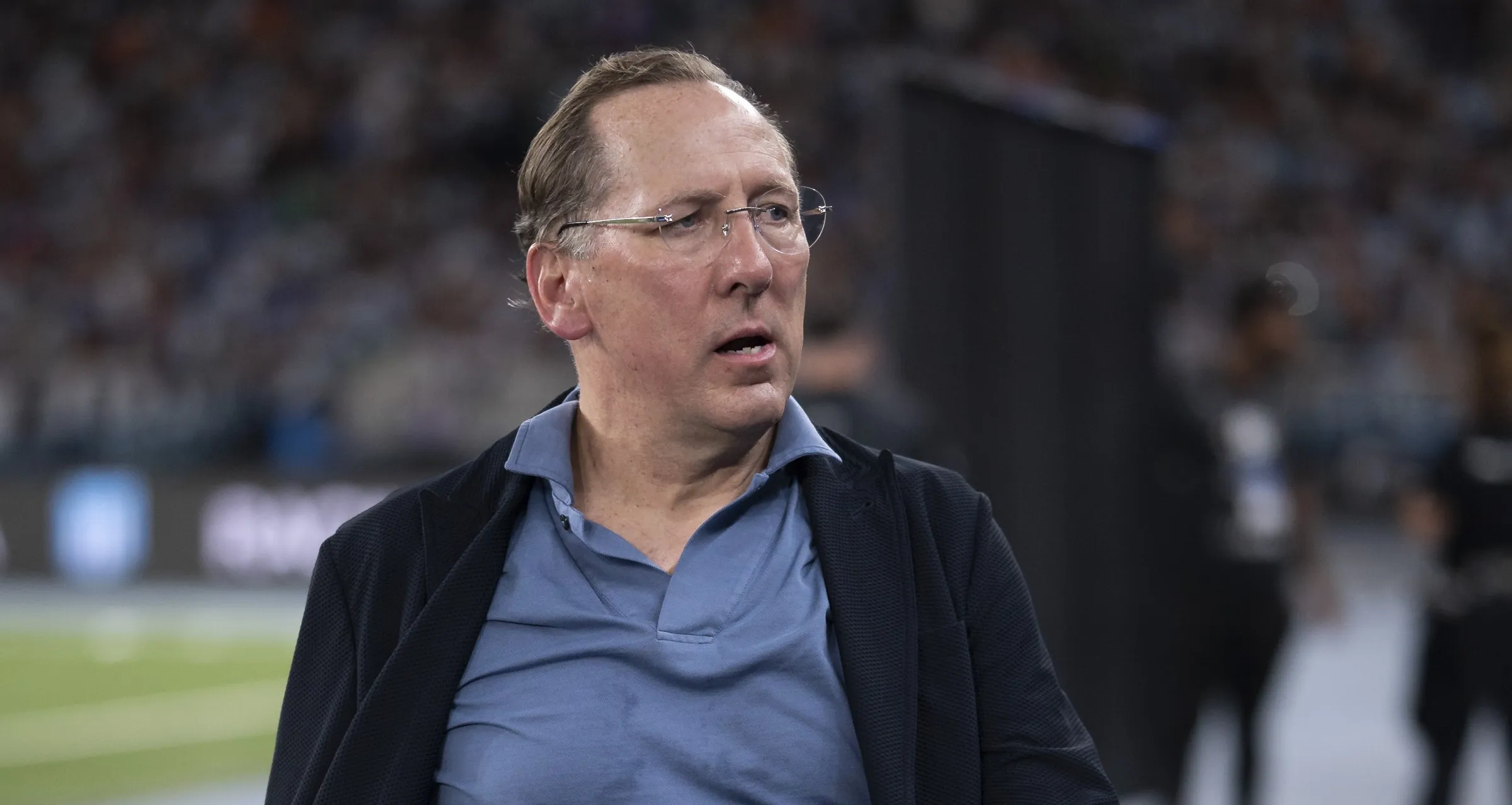 John Textor dono da saf do Botafogo após a partida contra o Racing no estádio Engenhão pelo campeonato Recopa Sul-americana 2025. Foto: Jorge Rodrigues/AGIF