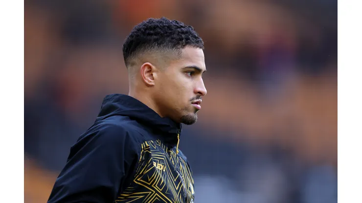 WOLVERHAMPTON, ENGLAND - JANUARY 31: Joao Gomes of Wolverhampton Wanderers looks on during warm ups prior to the Premier League match between Wolverhampton Wanderers and Bournemouth at Molineux on January 31, 2026 in Wolverhampton, England. (Photo by Alex Livesey/Getty Images)
